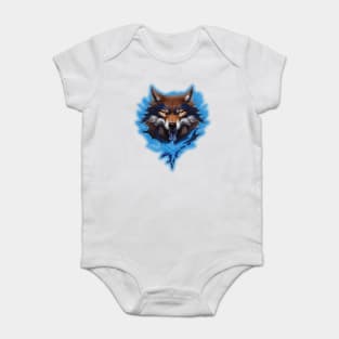 lightning wolf Head Baby Bodysuit